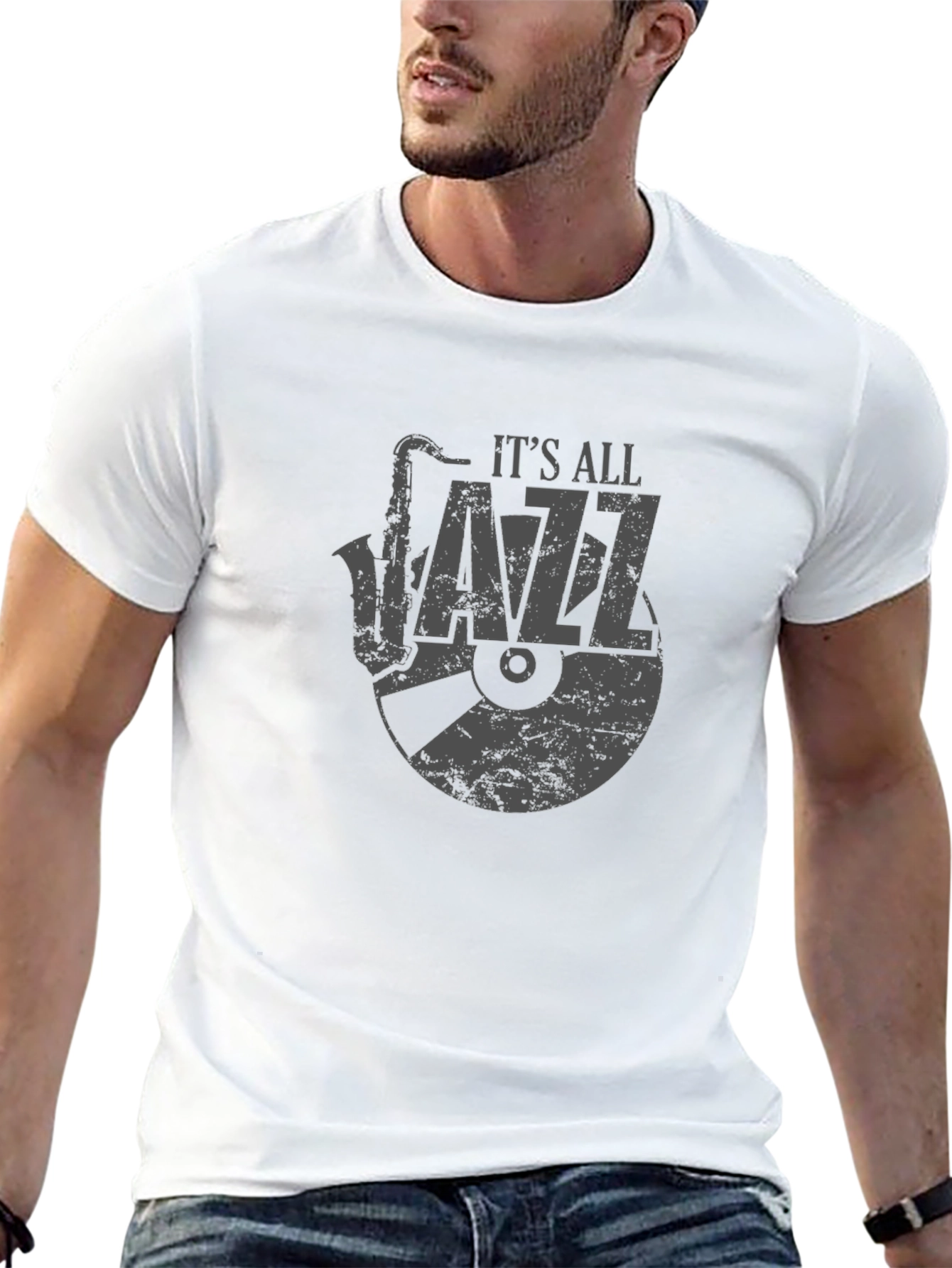 Its All Jazz Graphic Tee - Black Cotton T-Shirt