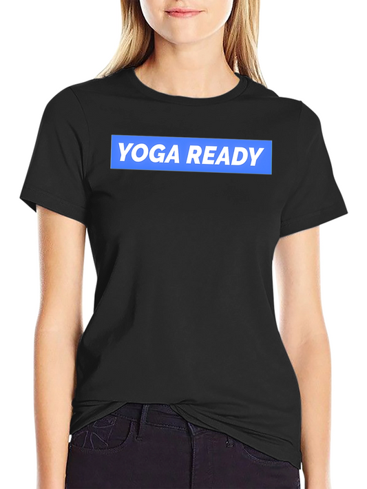Yoga Ready Black Cotton Graphic Tee
