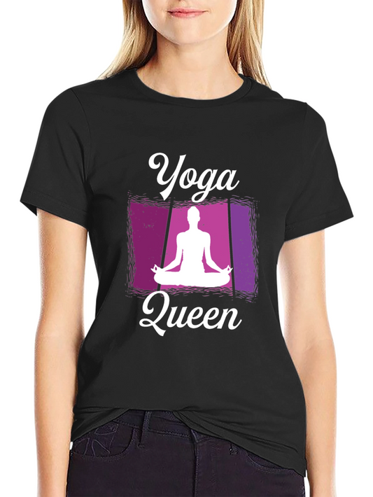 Yoga Queen Graphic Tee - Black Cotton Comfort