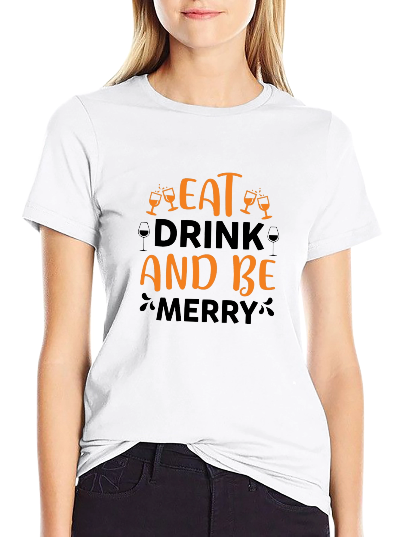 Eat Drink and Be Merry Holiday Graphic T-Shirt