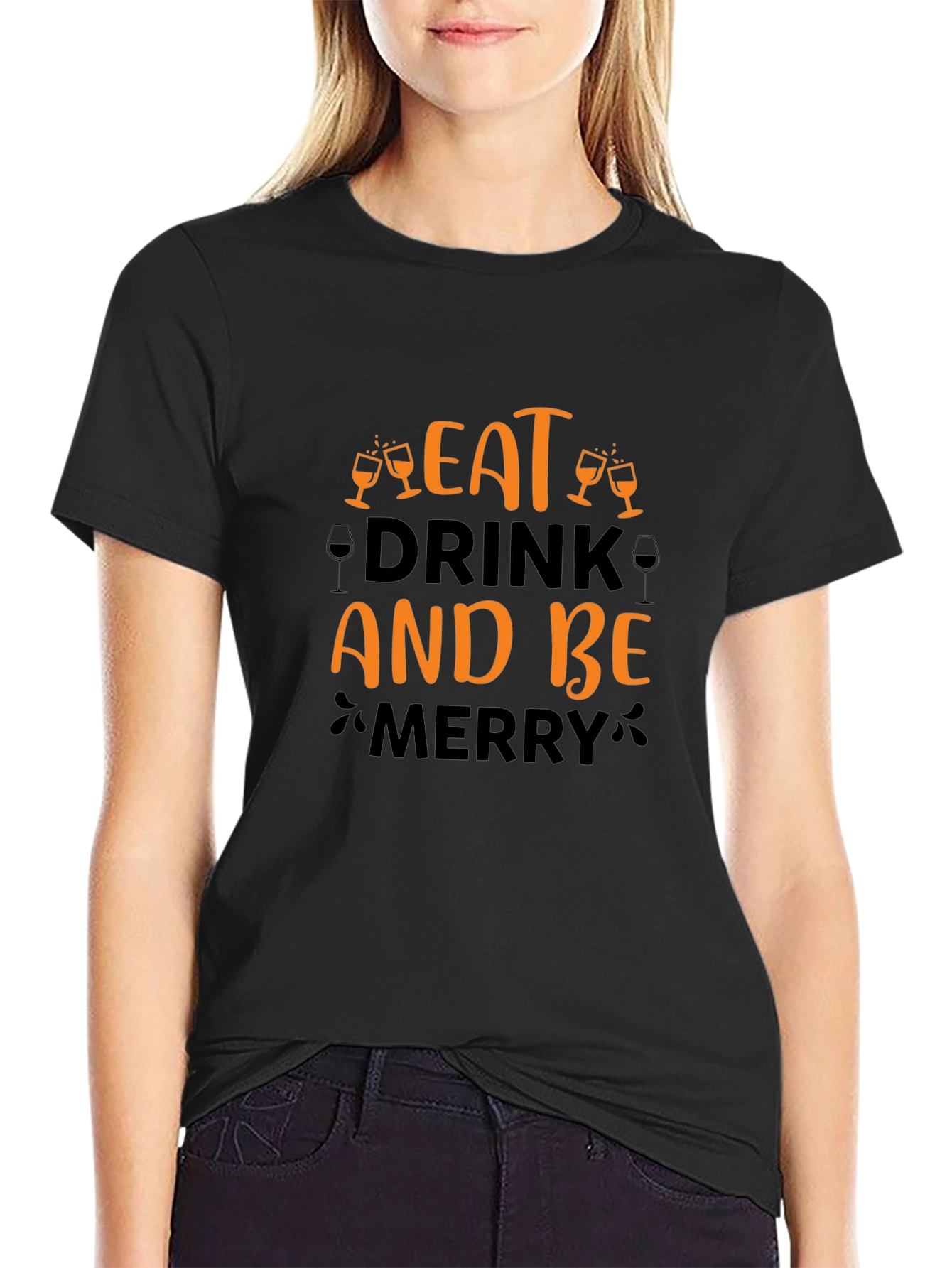 Eat Drink and Be Merry Holiday Graphic T-Shirt