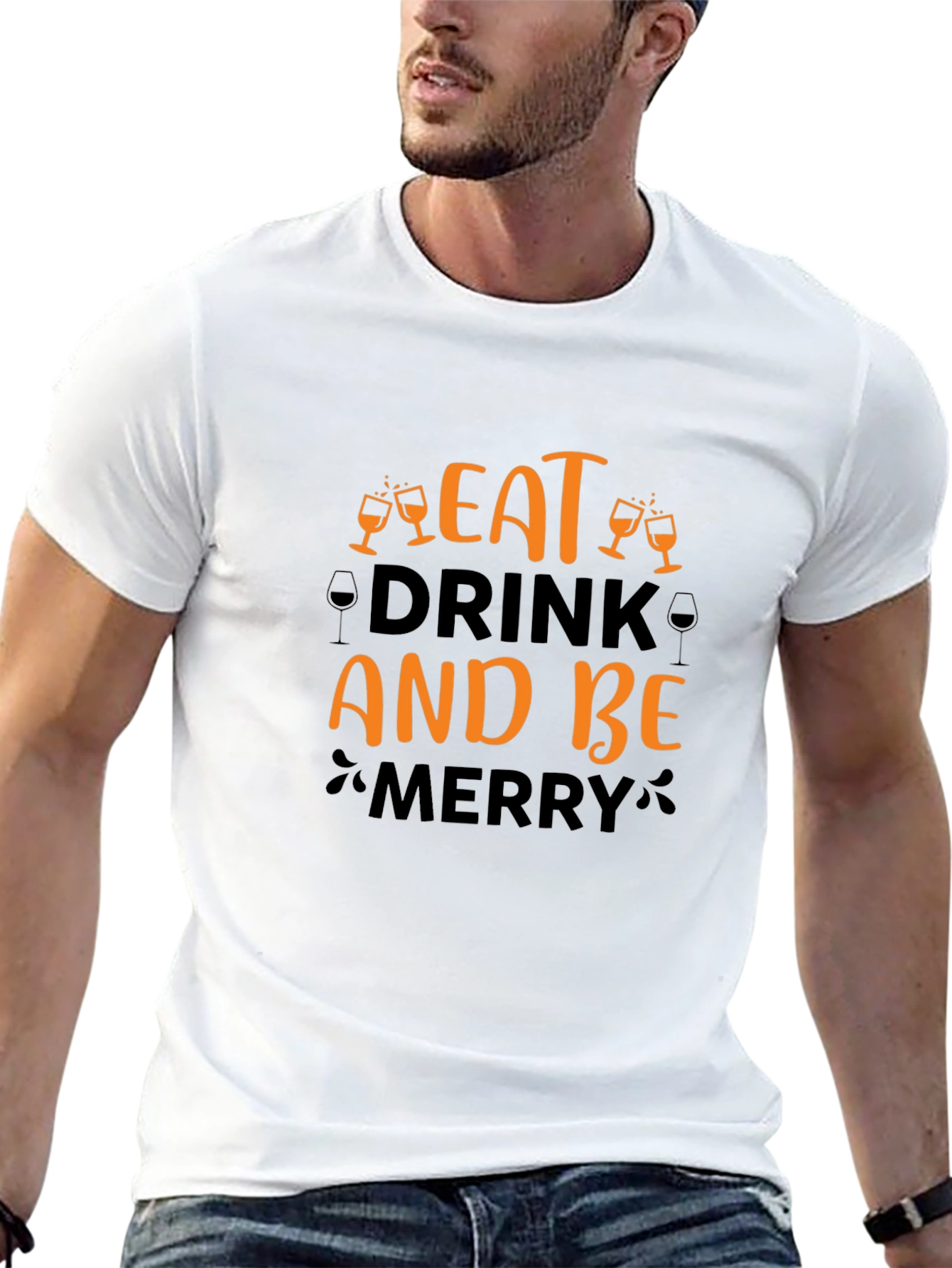 Eat Drink and Be Merry Holiday Graphic T-Shirt