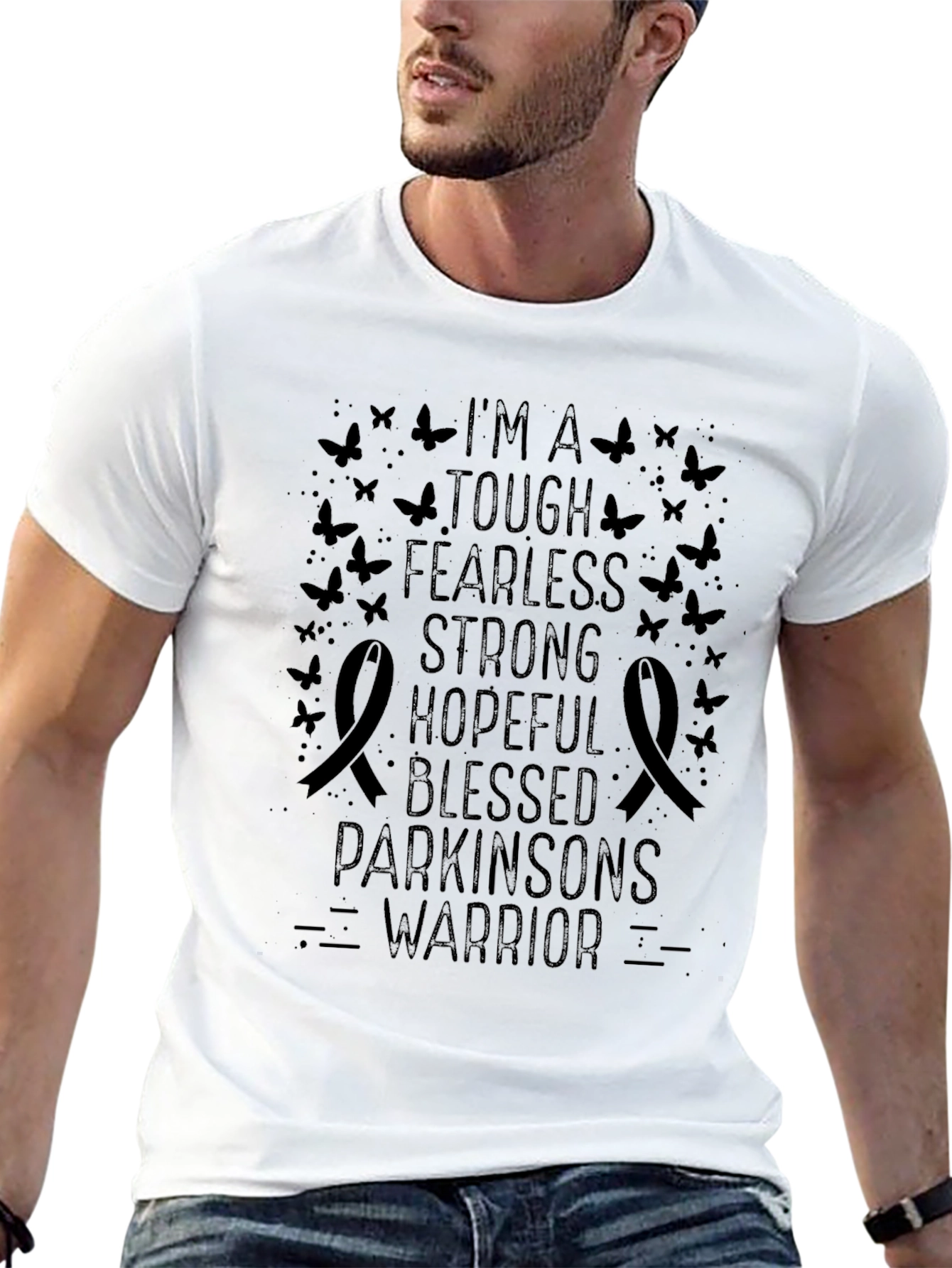 Parkinsons Warrior T-Shirt - Tough Fearless Strong Hopeful