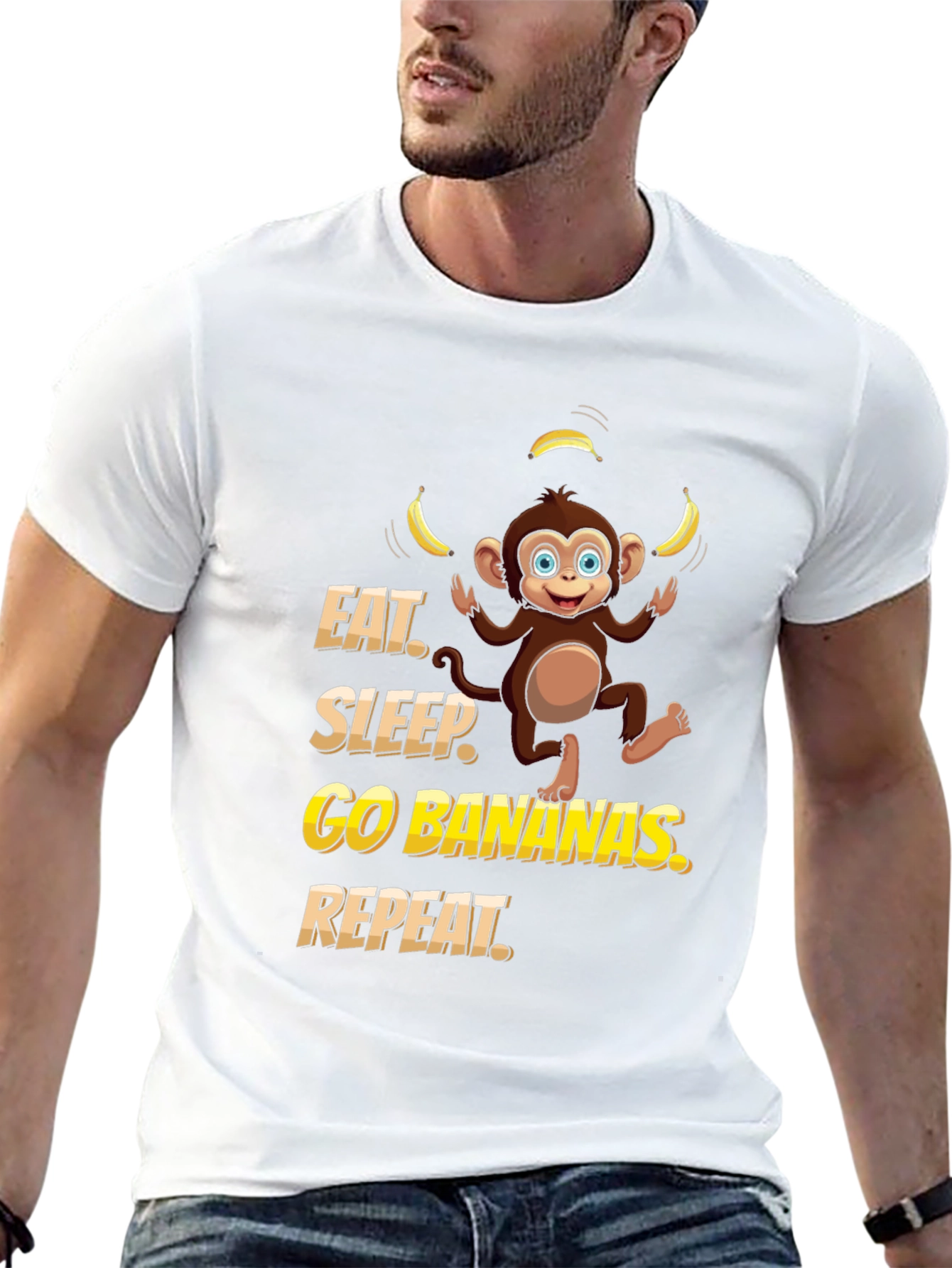 Eat Sleep Go Bananas Monkey T-Shirt