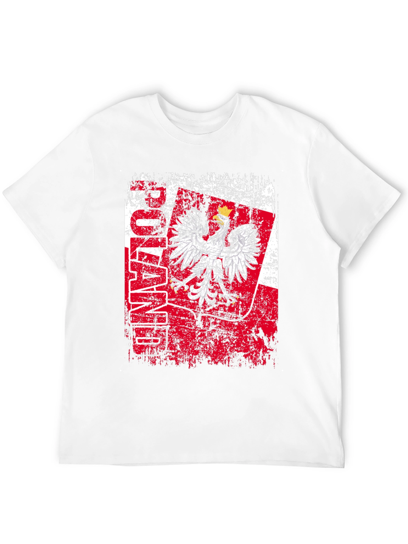 Poland Eagle Flag Graphic T-Shirt - Distressed Design