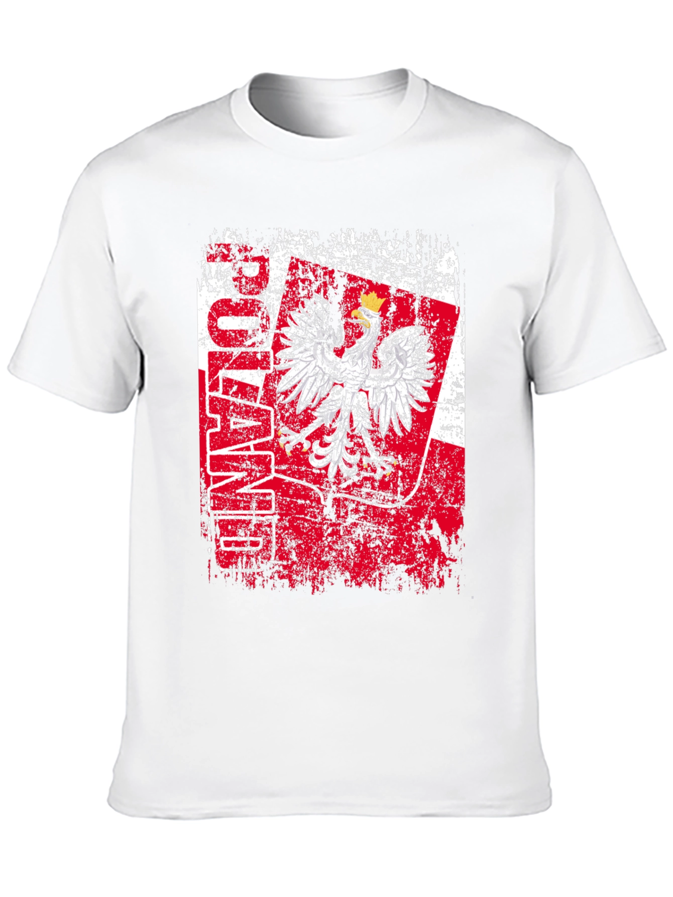 Poland Eagle Flag Graphic T-Shirt - Distressed Design