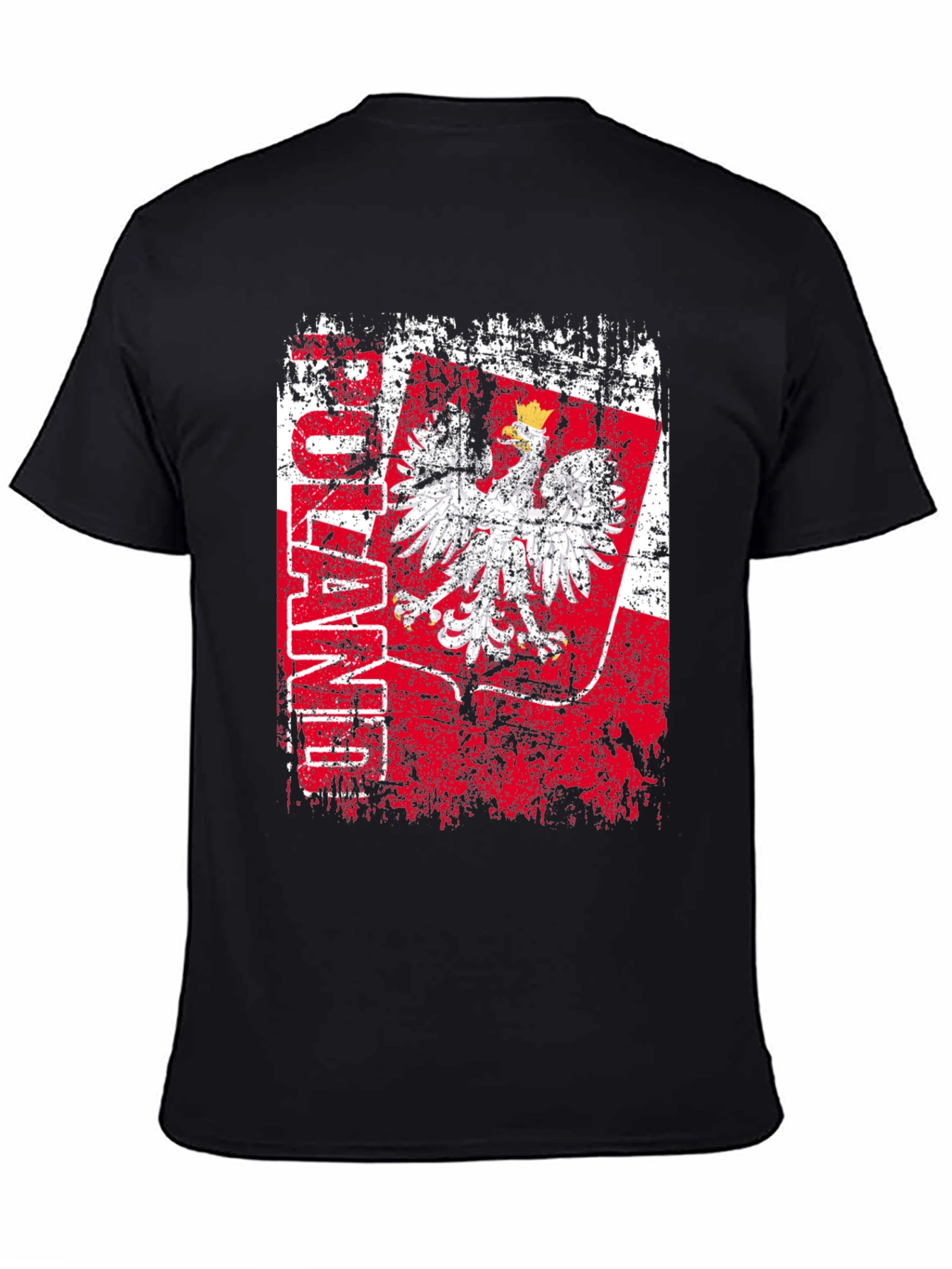 Poland Eagle Flag Graphic T-Shirt - Distressed Design