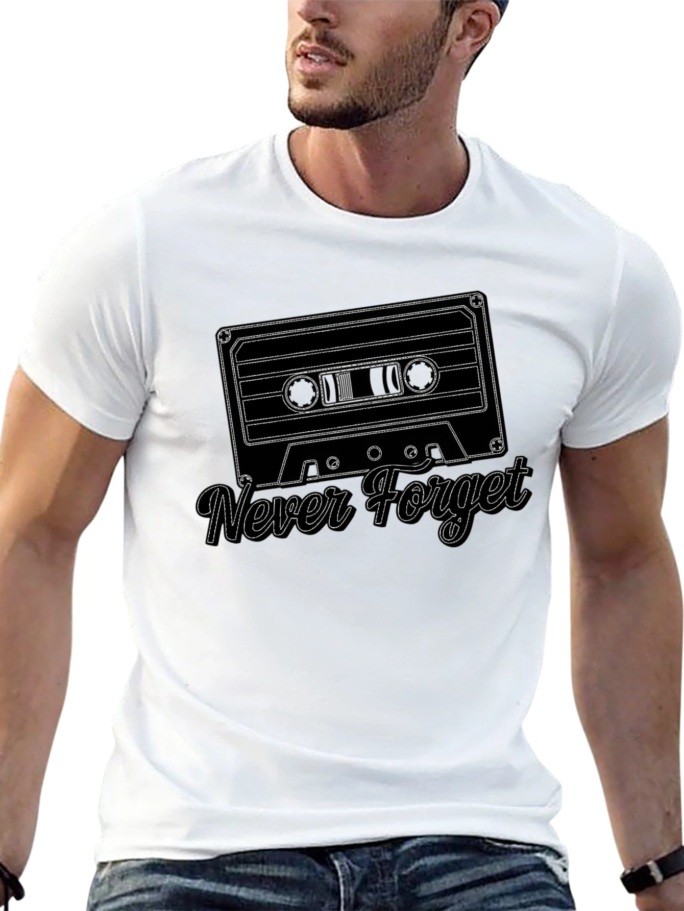 Retro Cassette Tape Never Forget Graphic Tee