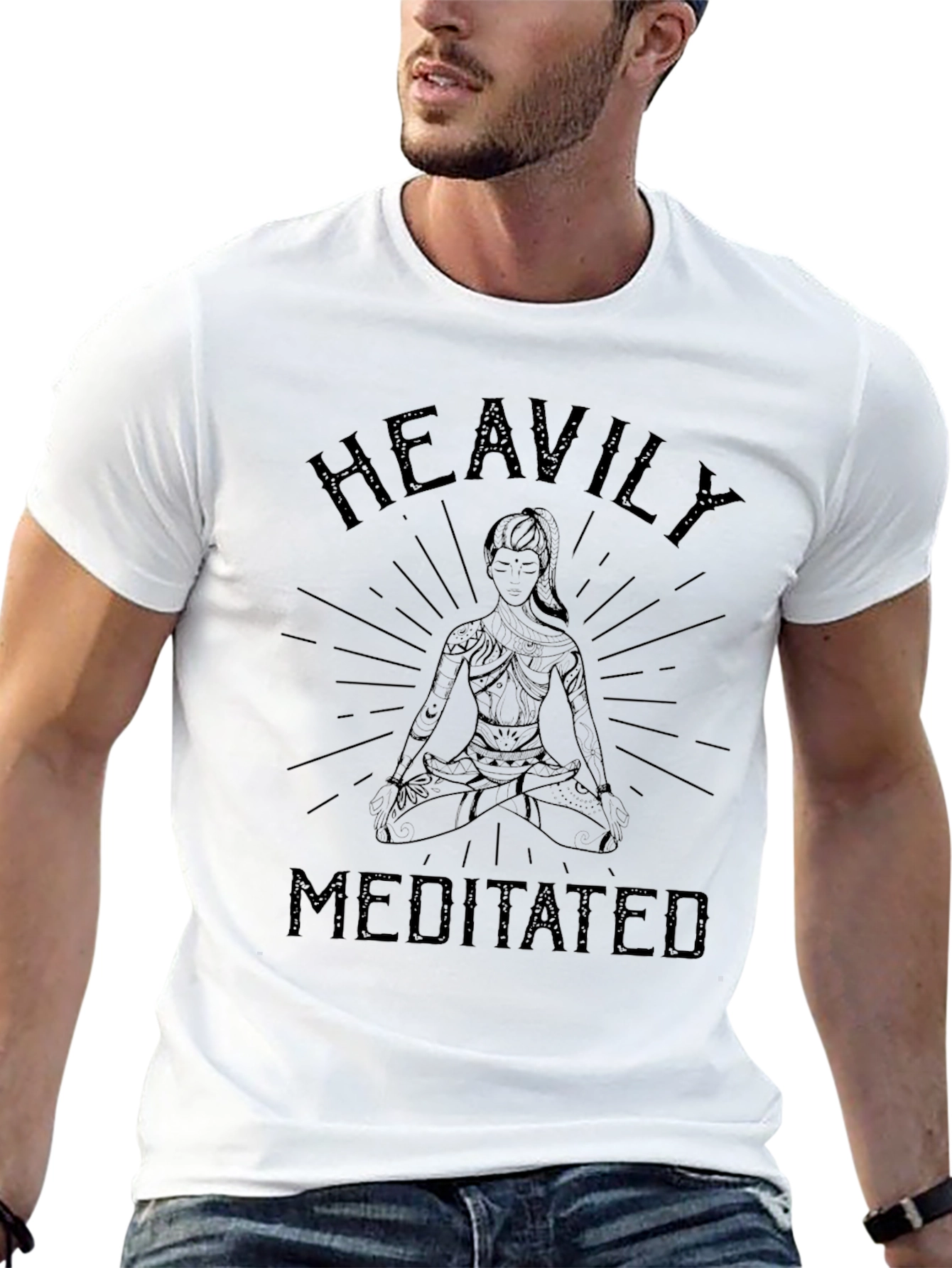 Heavily Meditated Black Graphic T-Shirt