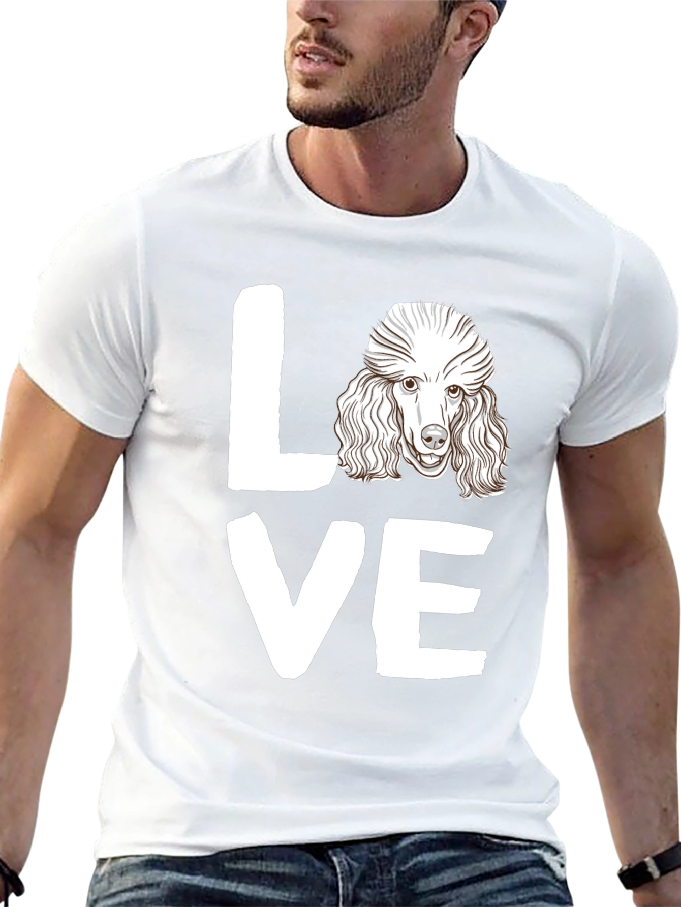 Poodle Love Graphic Tee - Mens Black T-Shirt