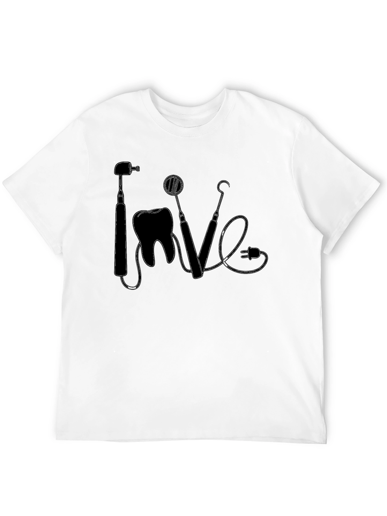 Dentist Love Graphic Tee - Black Cotton T-Shirt
