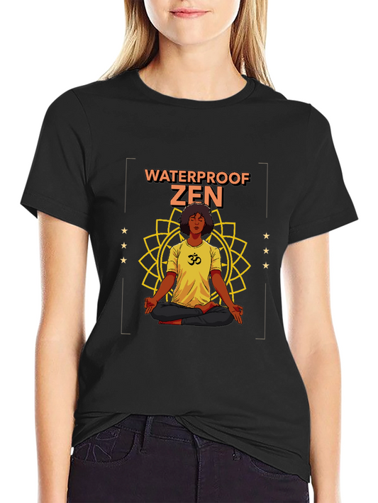 Waterproof Zen Graphic T-Shirt - Unisex Black Tee