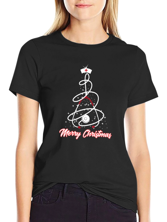 Medical Christmas T-Shirt - Nurse Stethoscope Holiday Tee