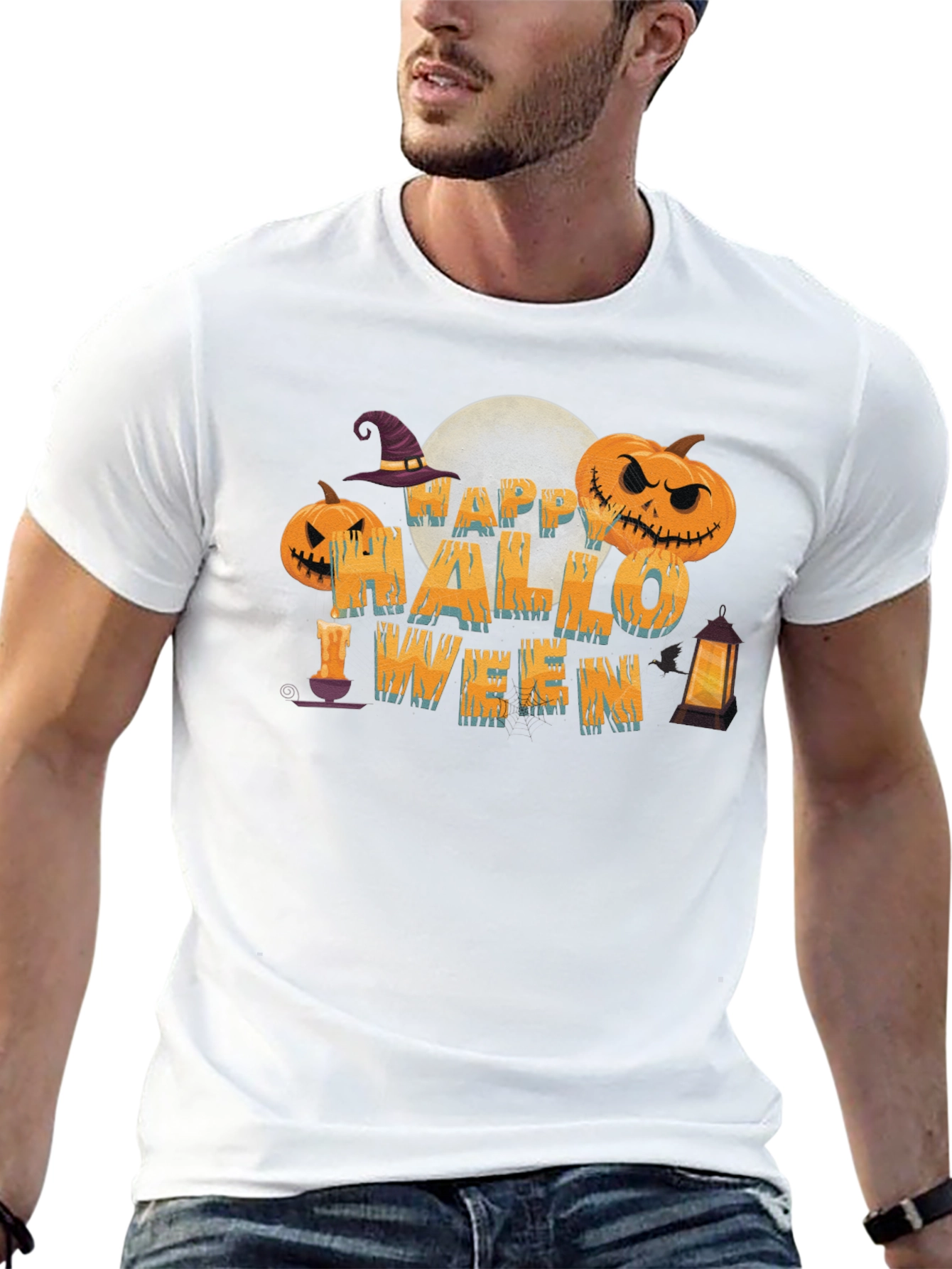 Happy Halloween Graphic Print T-Shirt