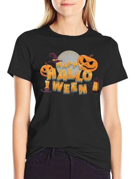 Happy Halloween Graphic Print T-Shirt