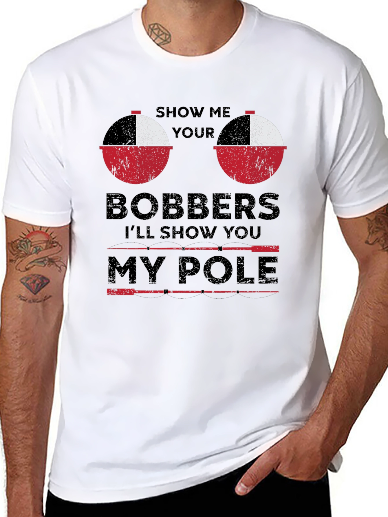 Show Me Your Bobbers Funny Fishing T-Shirt