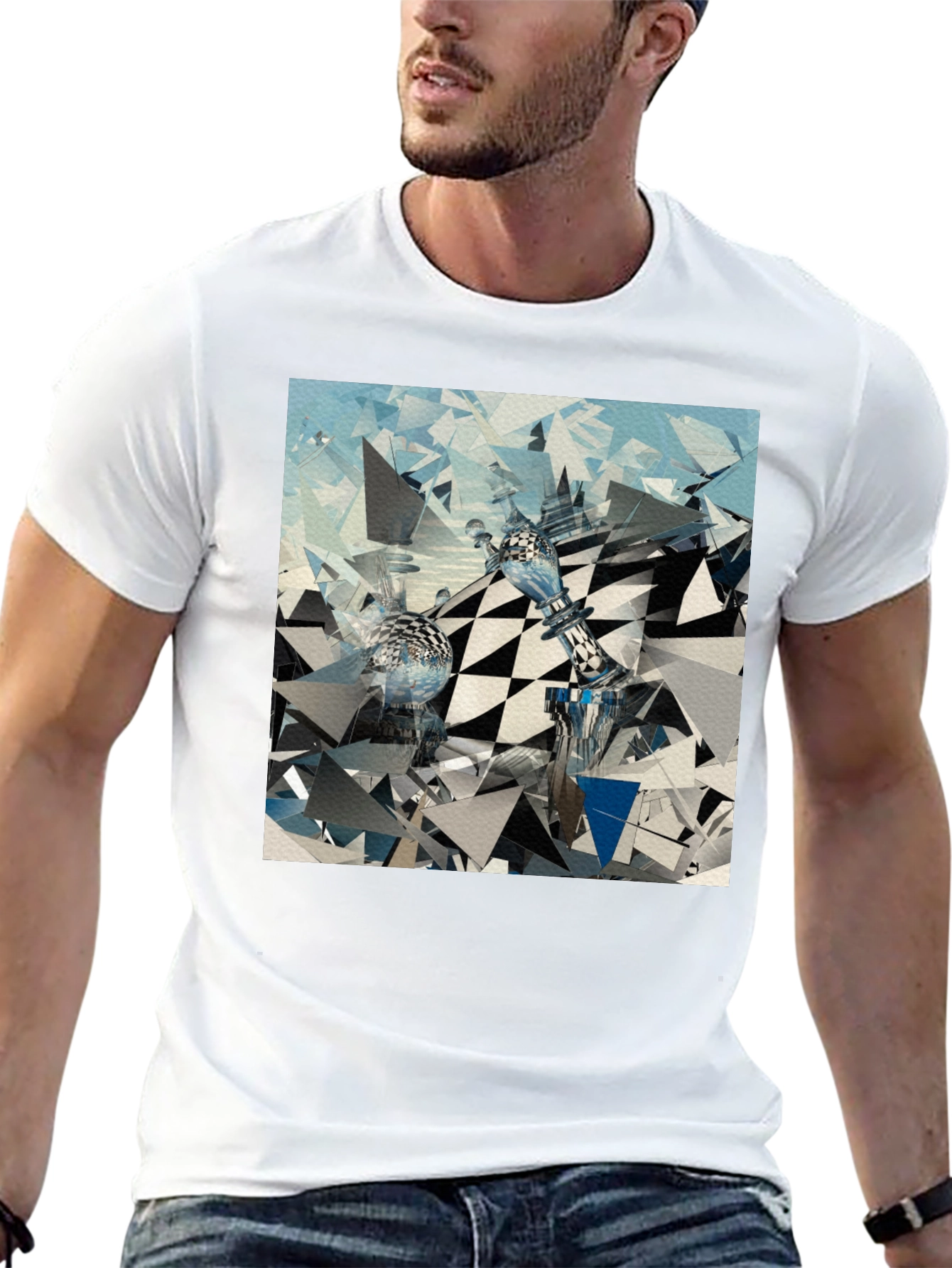 Abstract Chess Art Black T-Shirt