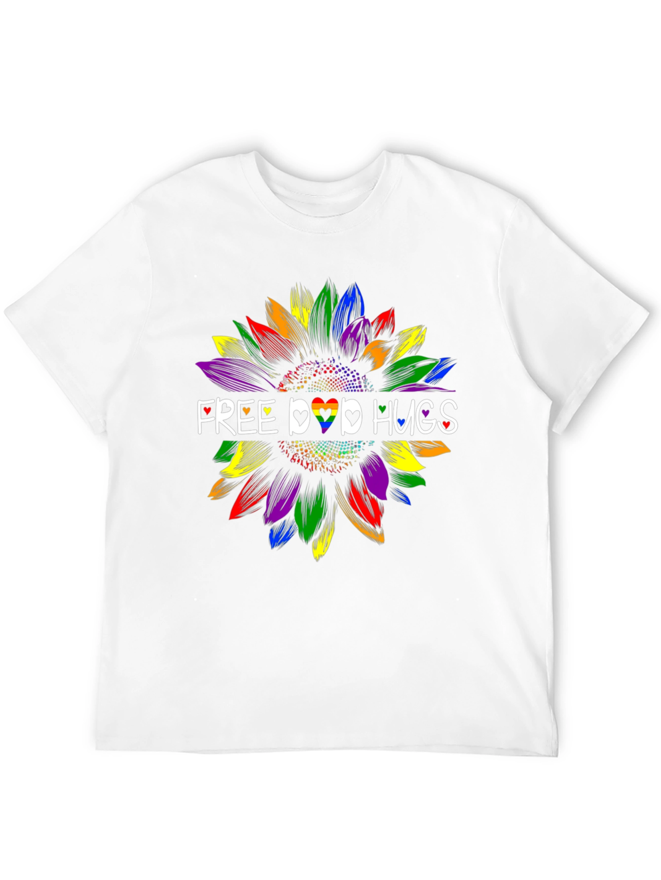 Free LGBTQ+ Hugs Sunflower T-Shirt