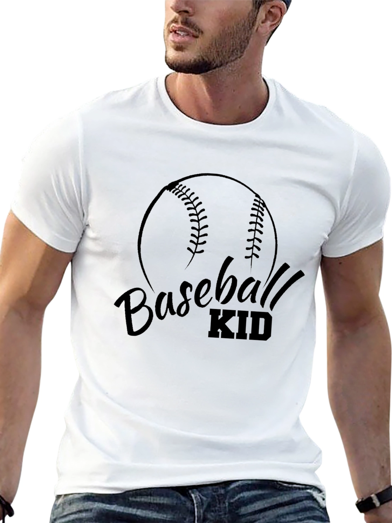 Baseball Kid Graphic T-Shirt - Black