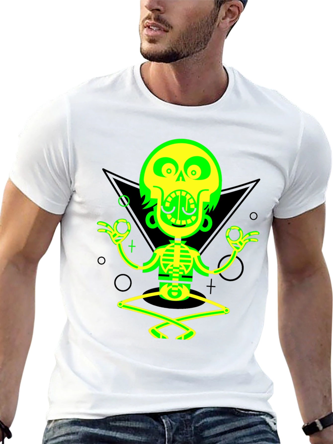Yoga Skeleton Graphic Tee - Black