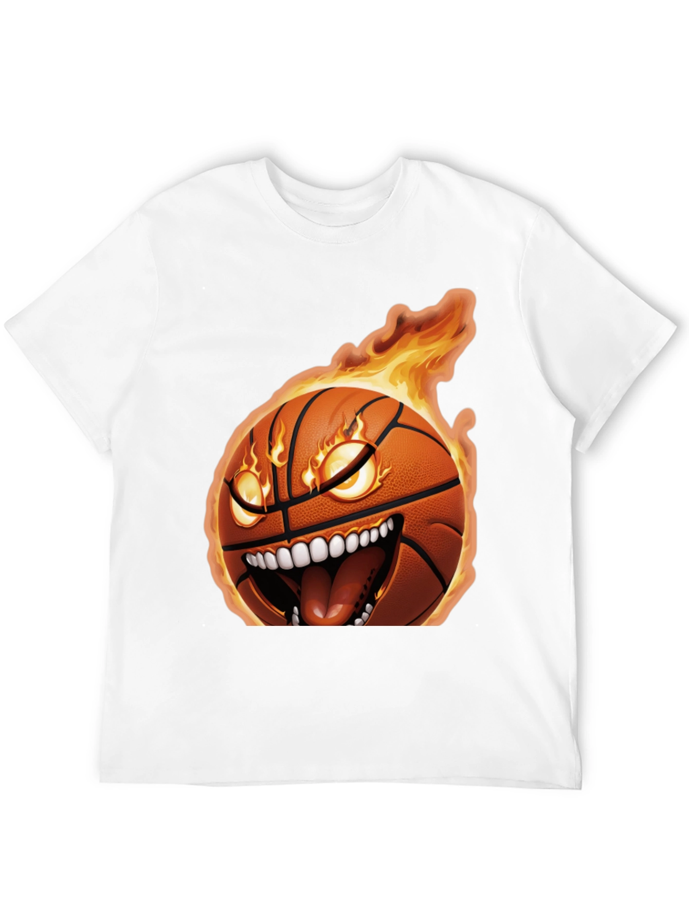 Fiery Basketball Graphic Tee - Novelty Sportswear