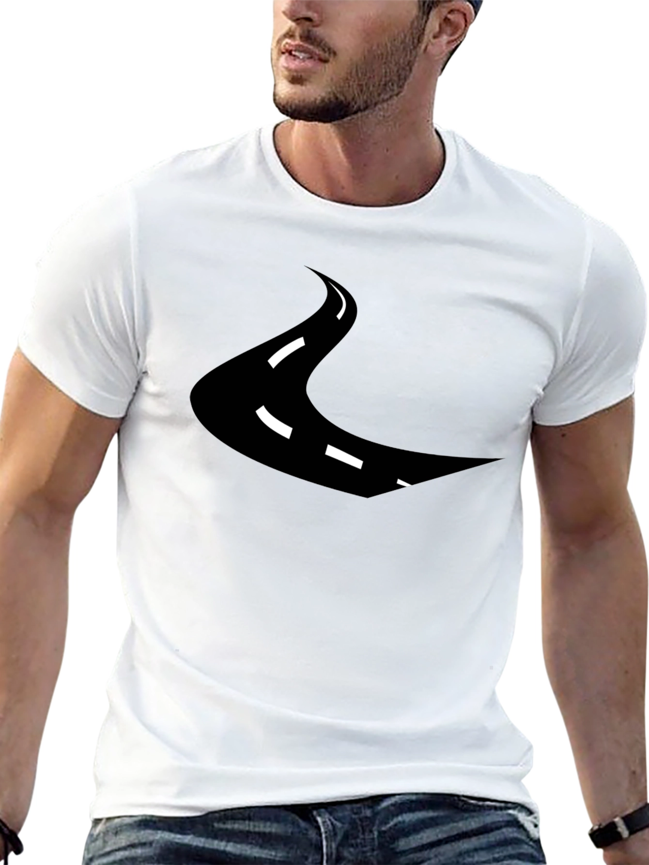 Road Graphic Black T-Shirt - Curve Ahead!