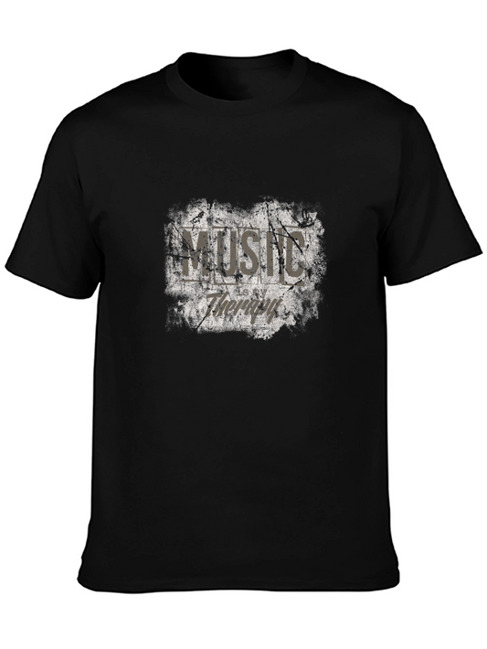 Music Therapy Distressed Graphic T-Shirt
