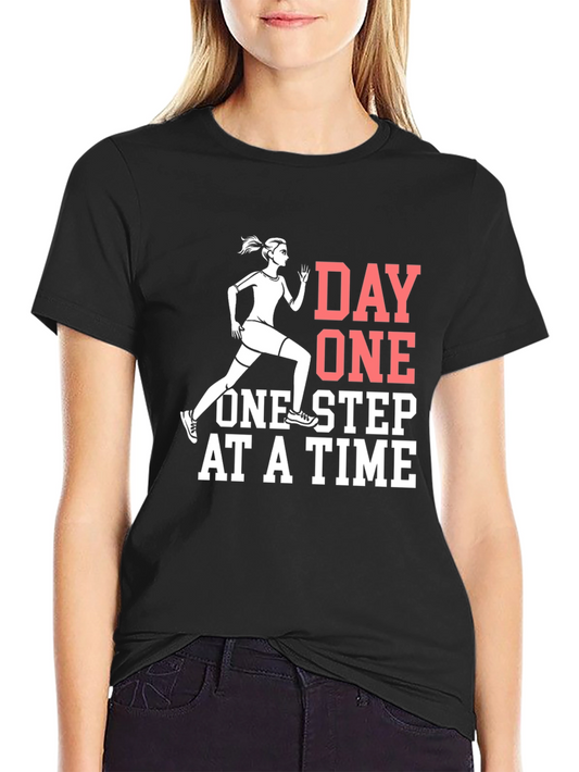 Day One Running T-Shirt - Motivational Workout Tee
