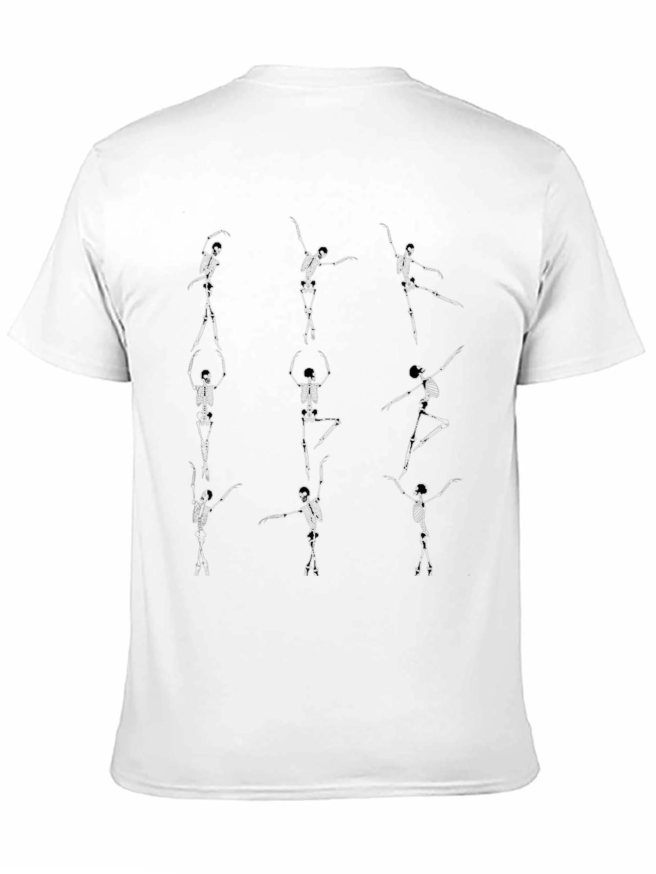 Dancing Skeleton Graphic Tee - Black Cotton Shirt
