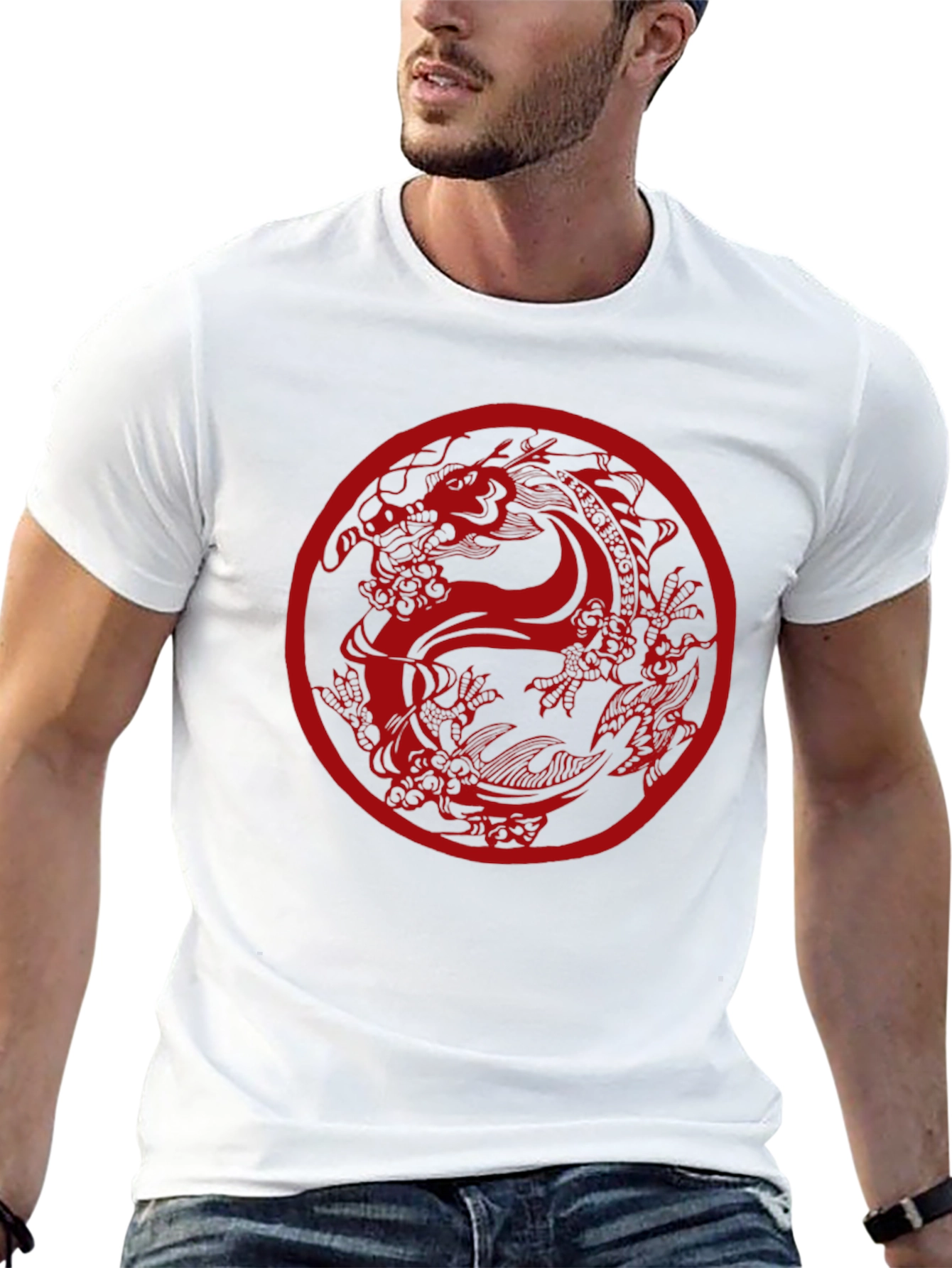 Dragon Circle Graphic Tee - Classic Black
