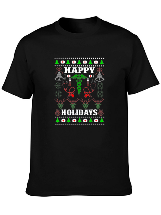 Happy Holidays Medical Ugly Christmas T-Shirt