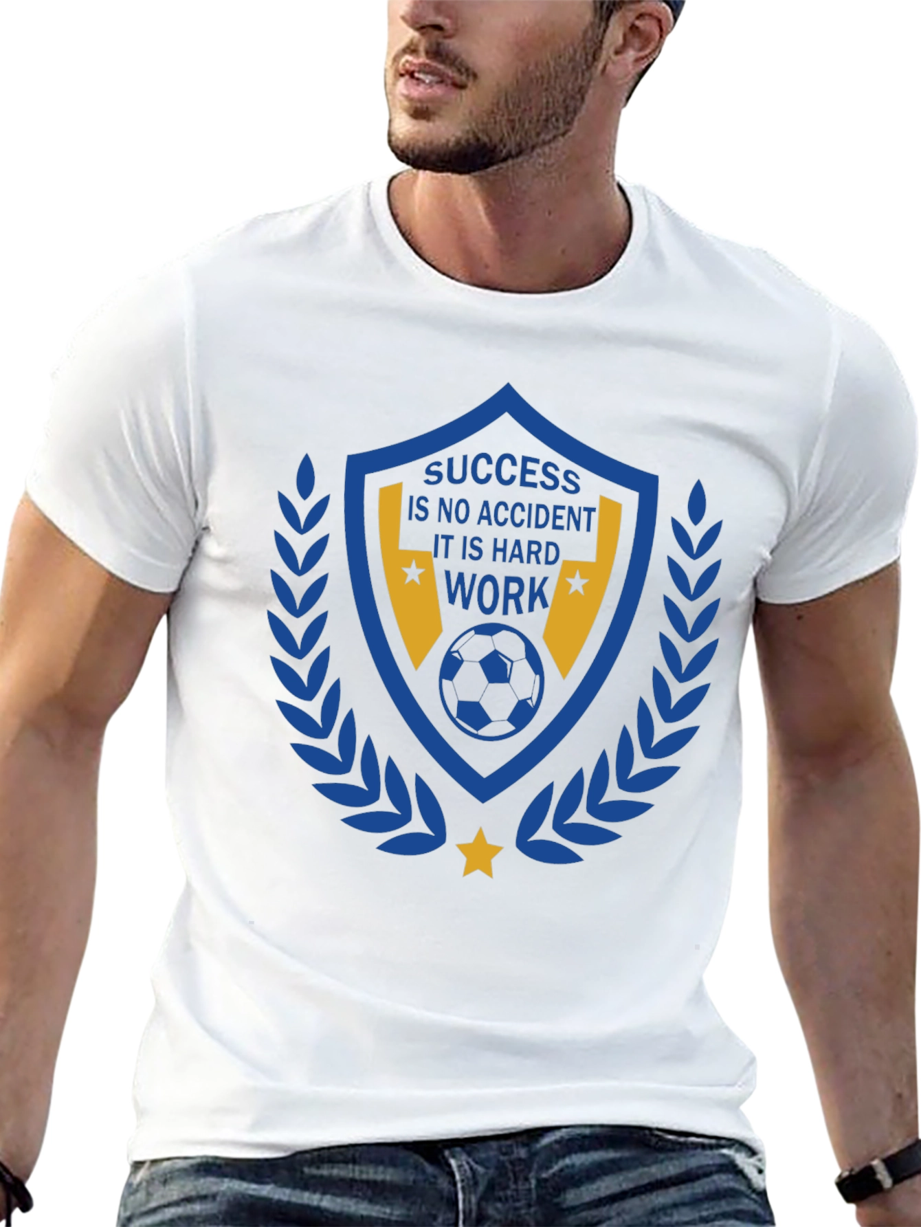 Success Hard Work Soccer Graphic T-Shirt