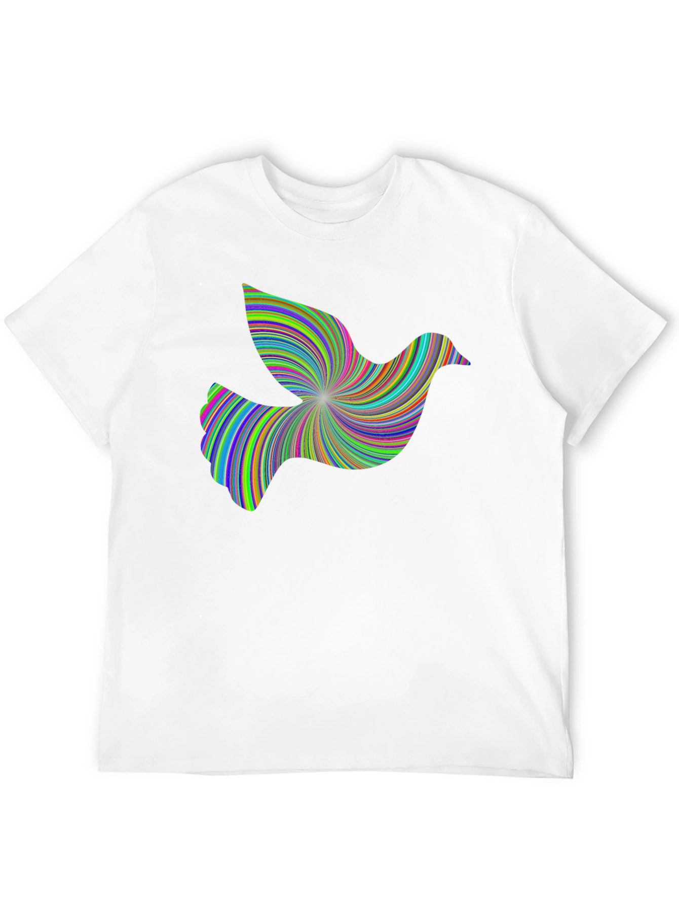 Psychedelic Dove Graphic Tee - Unique Design Soft Cotton