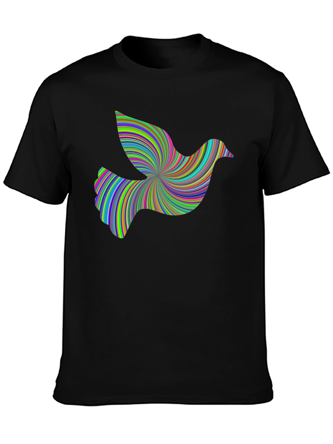 Psychedelic Dove Graphic Tee - Unique Design Soft Cotton