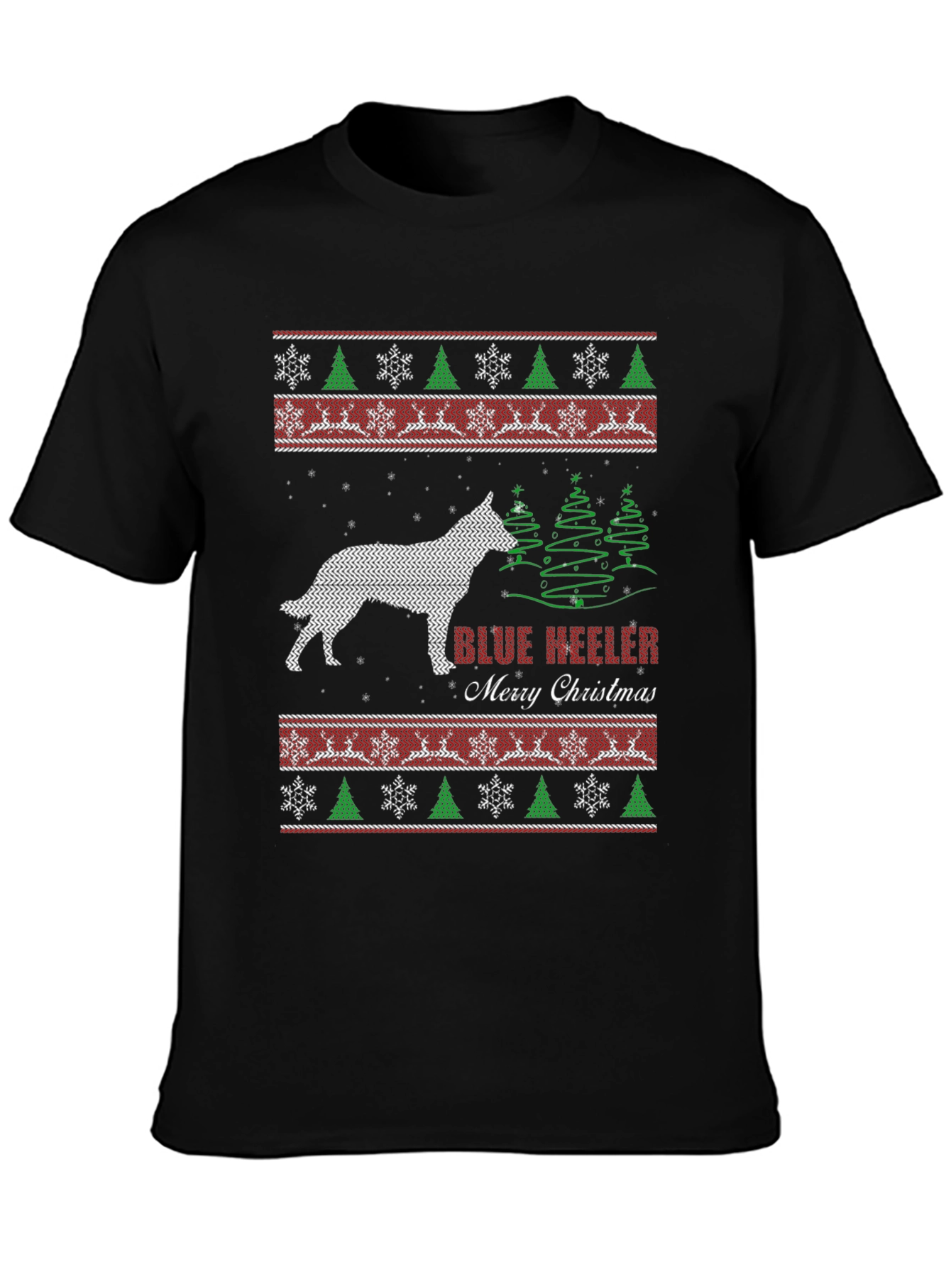 Blue Heeler Merry Christmas Ugly Sweater T-Shirt