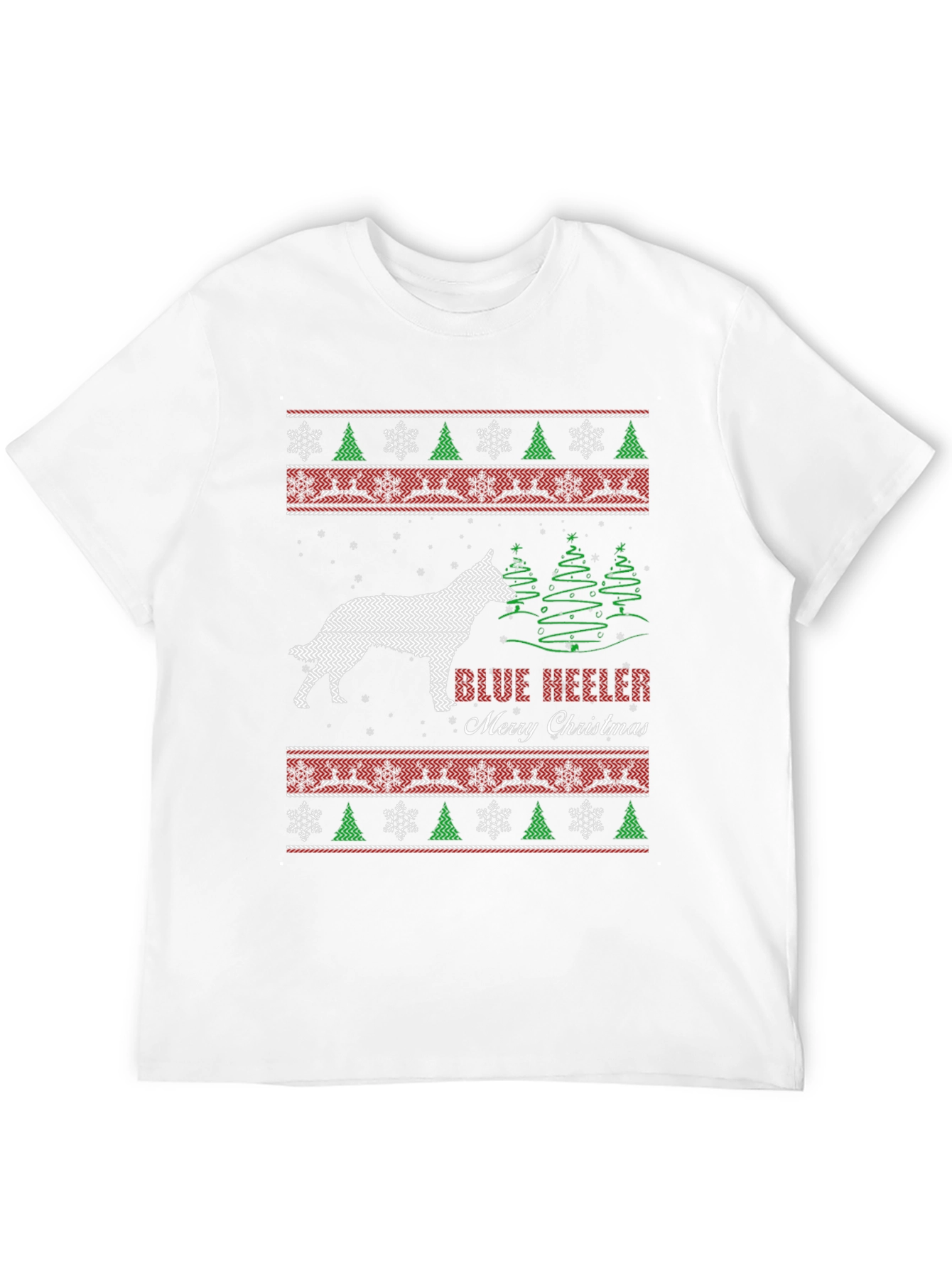 Blue Heeler Merry Christmas Ugly Sweater T-Shirt