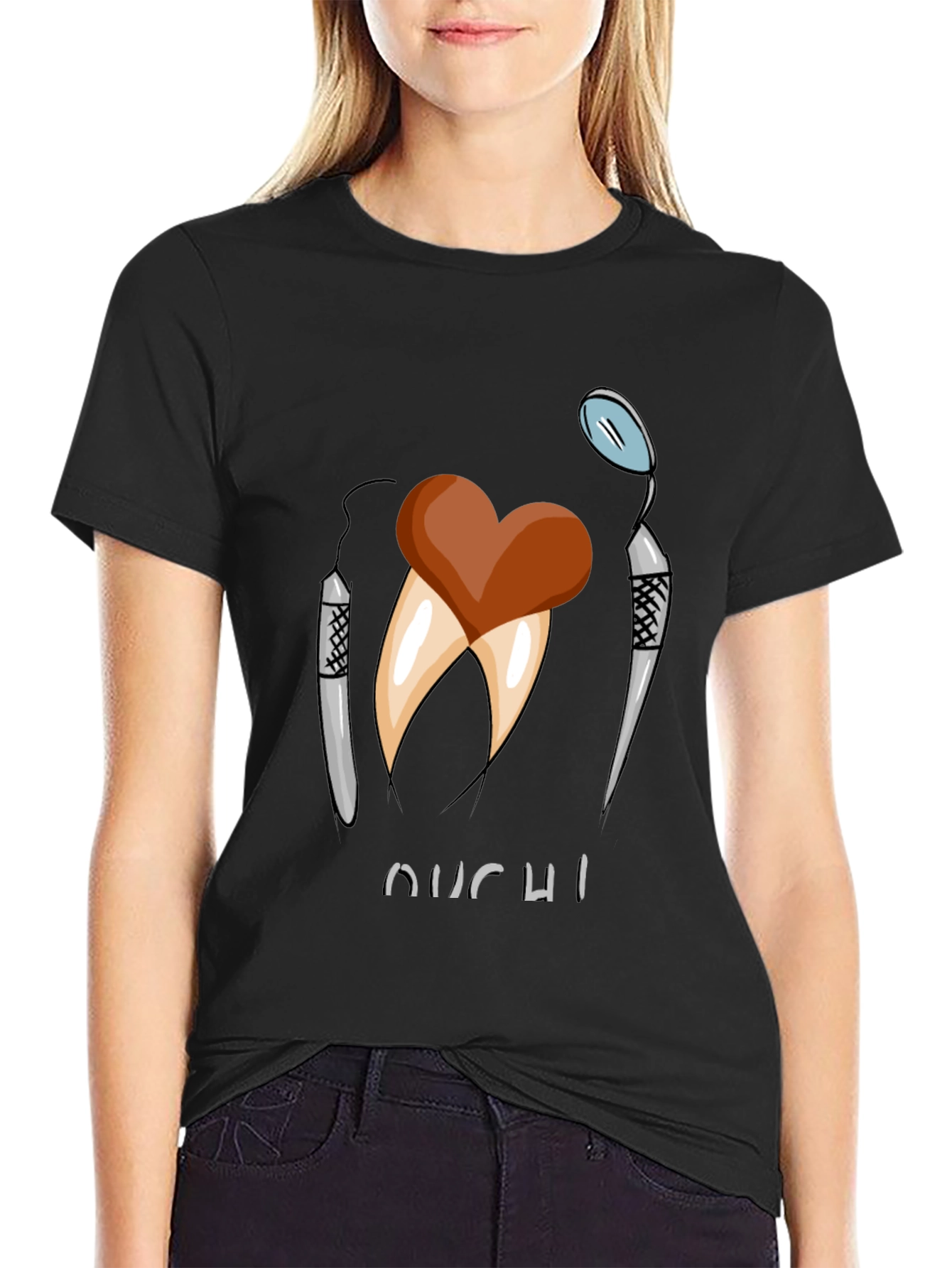 Ouch! Dental Humor Graphic Tee - Black
