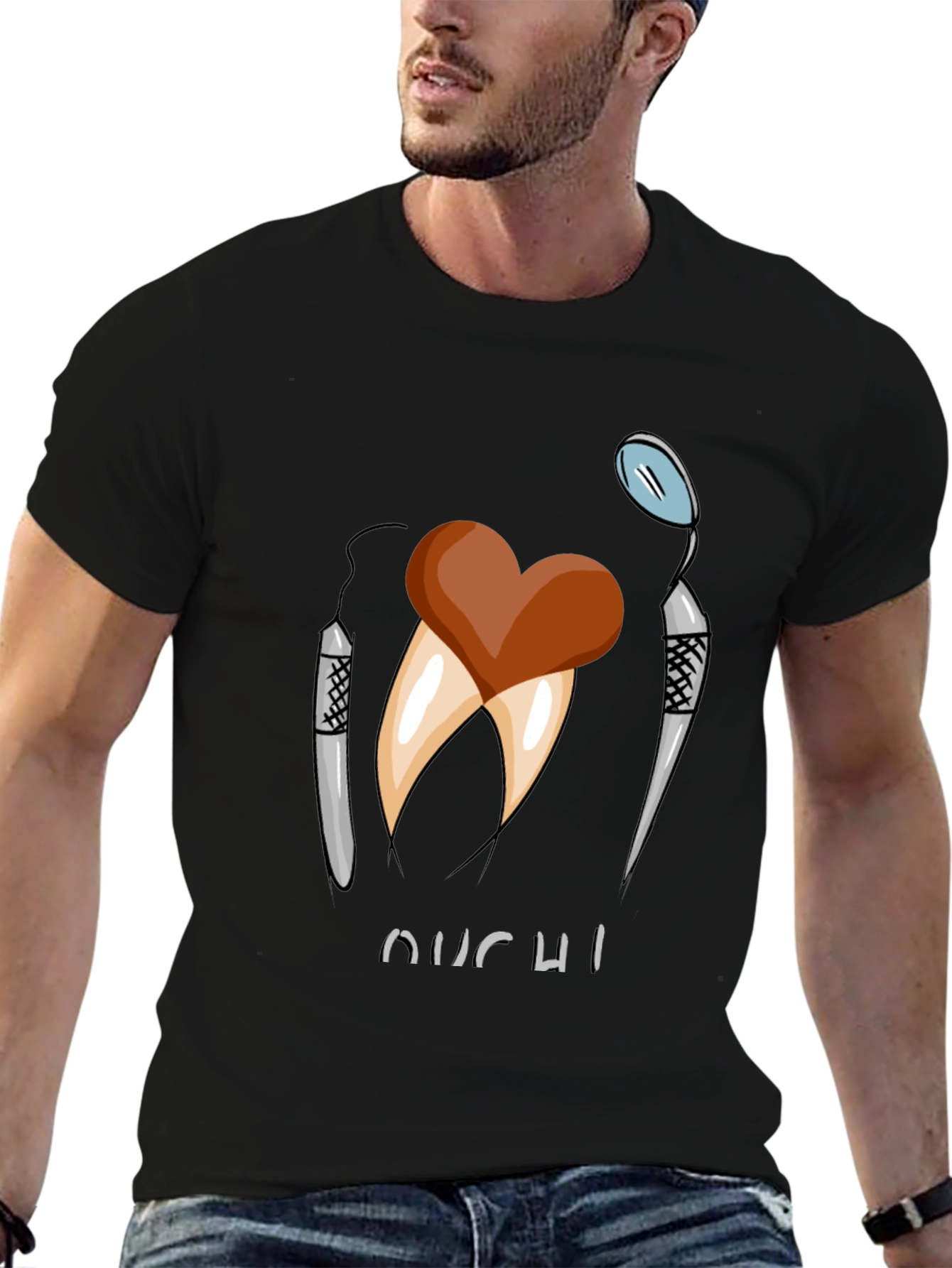 Ouch! Dental Humor Graphic Tee - Black