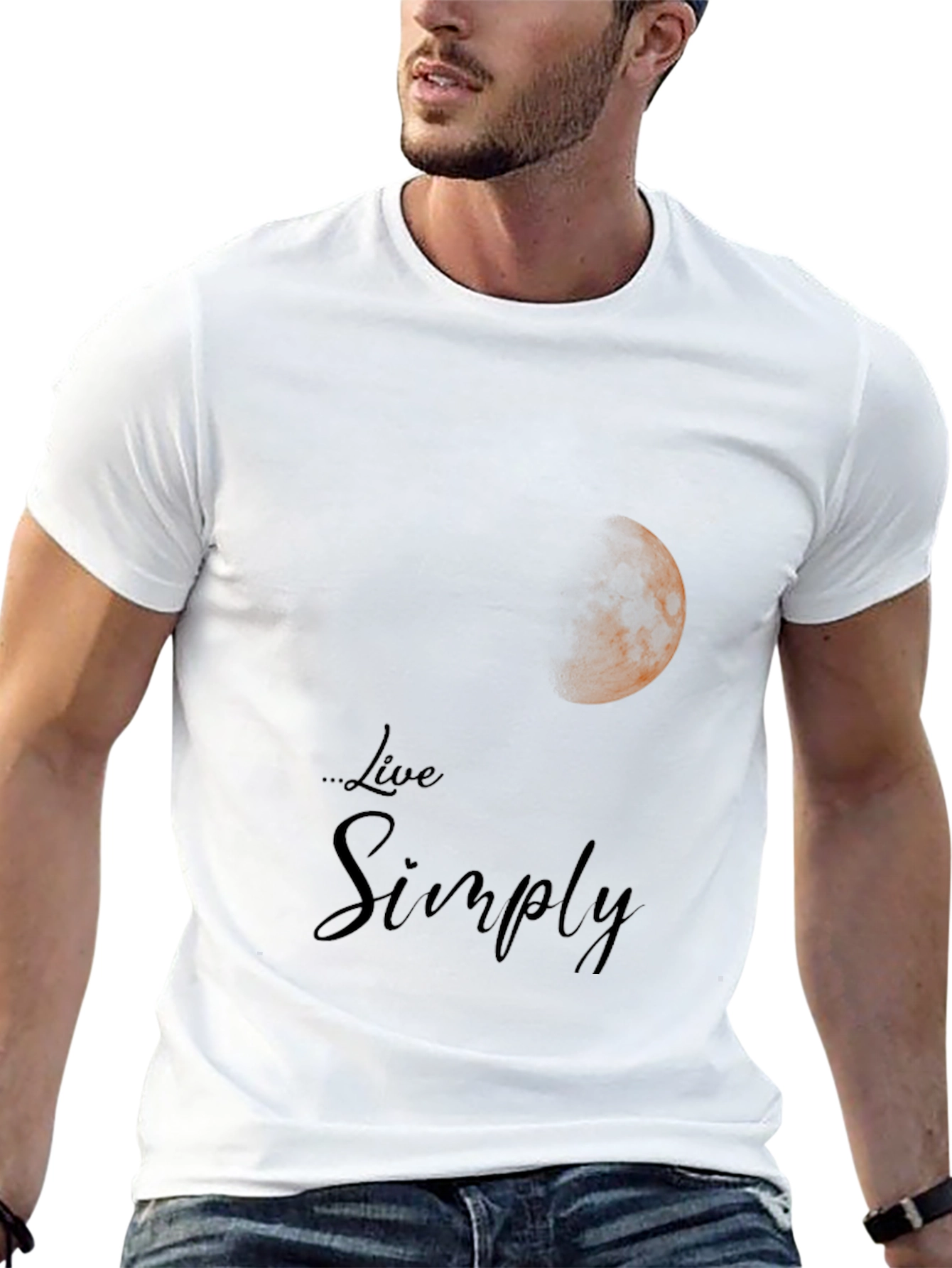 Live Simply Moon Graphic T-Shirt