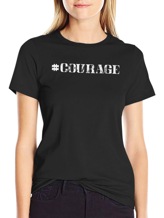 #Courage Graphic Tee - Black Cotton Casual T-Shirt