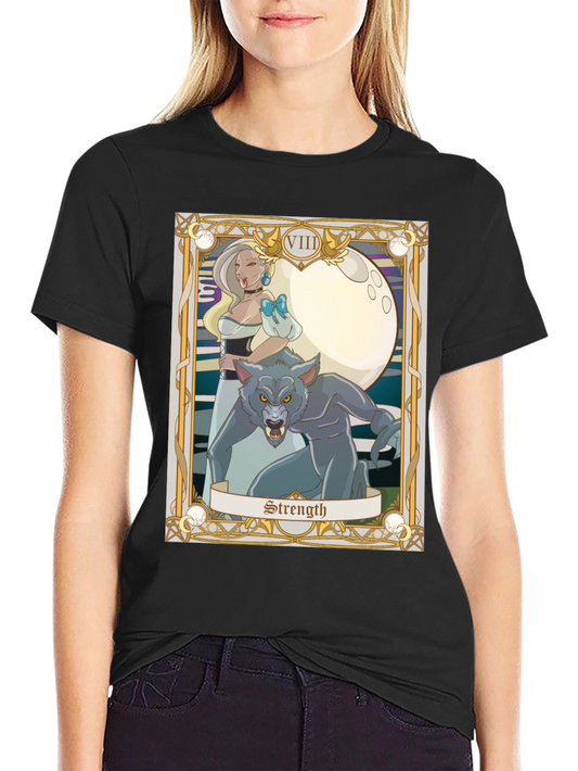 Strength Tarot Card Graphic Tee - Vampire and Werewolf