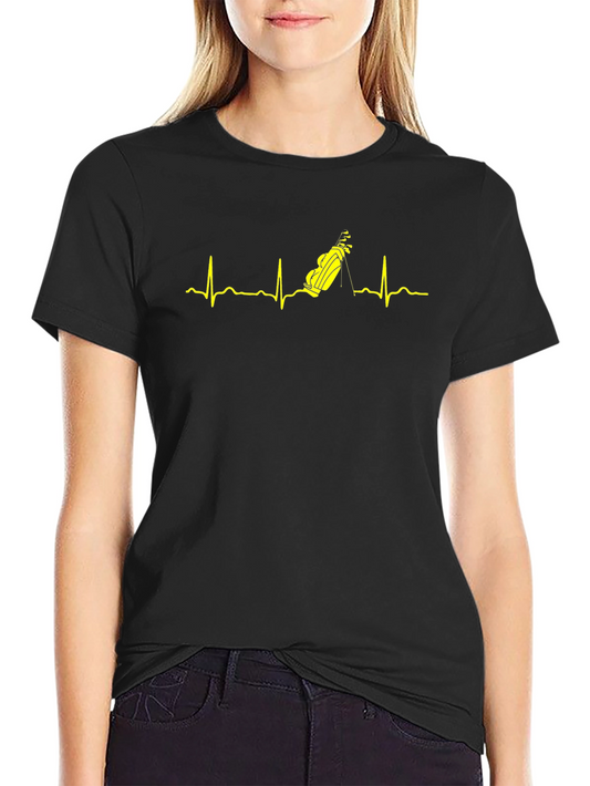 Golf Heartbeat T-Shirt - Golfers Pulse Tee