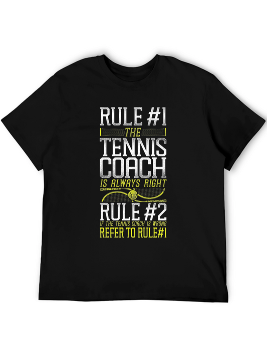 Tennis Coach Rules T-Shirt Funny Gift