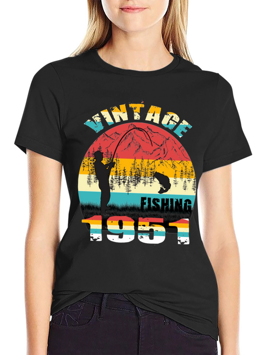 Vintage Fishing 1951 Black T-Shirt