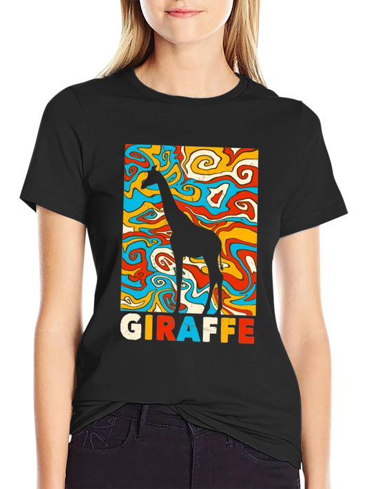 Groovy Giraffe Graphic Tee - Retro Style