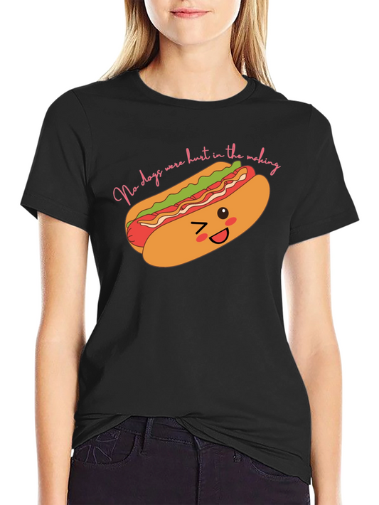 Humorous Hot Dog Graphic T-Shirt - No Dogs Harmed!