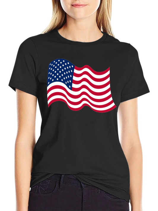 American Flag Wavy Graphic Tee