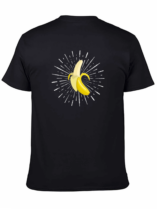 Banana Burst Graphic Tee - Black Cotton Comfort
