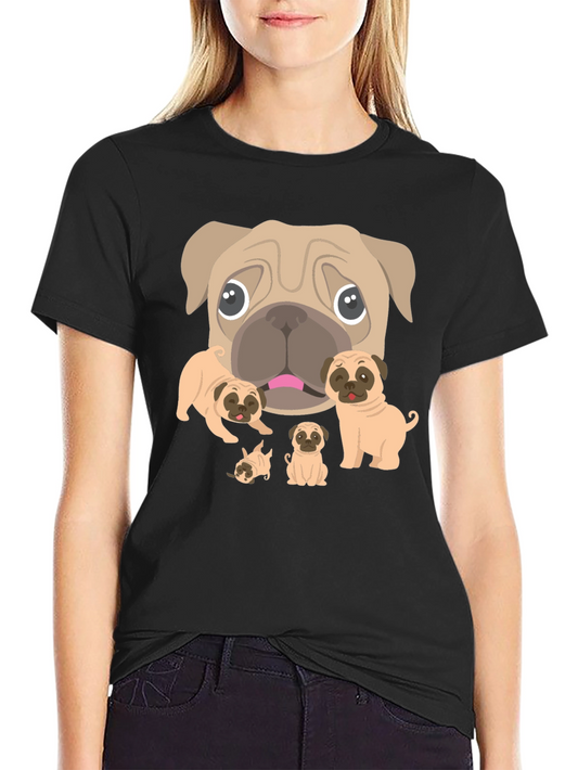 Pug Lovers Black Graphic Tee