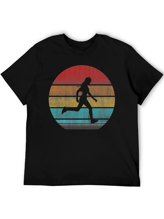 Retro Runner Graphic Tee - Vintage Sunset Design